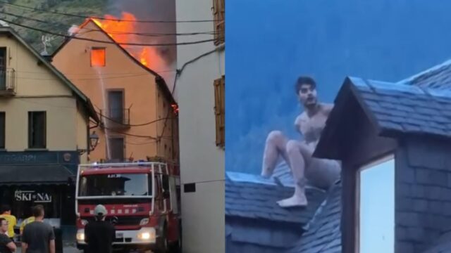 Vídeo sobre el rescat de l'Alexis, veí de l'edifici incendiat a Vielha