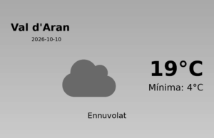 AEMET: El temps per a Val d’Aran – 10 de Octubre de 2026